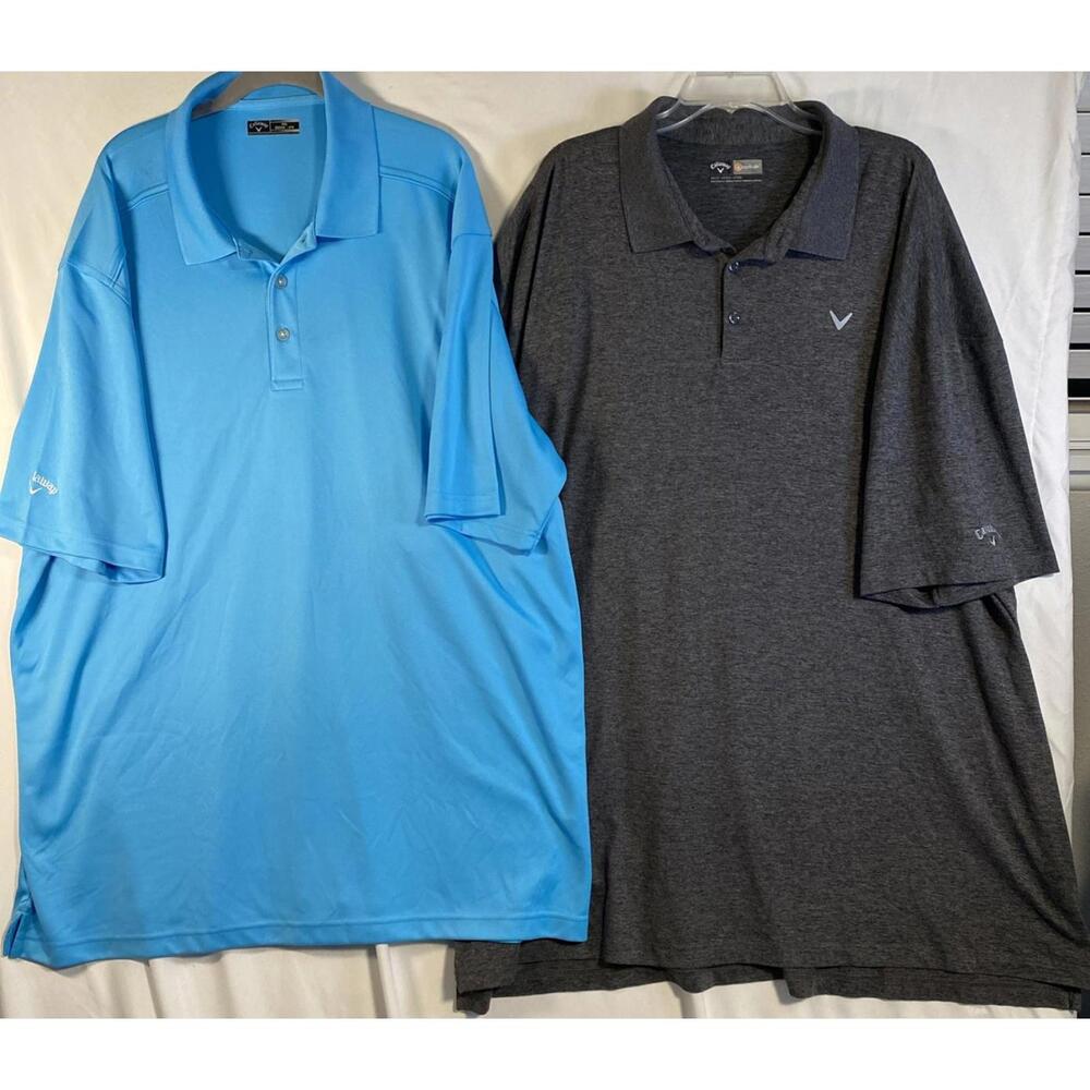 Lot of 2 Callaway Opti-Dri Polo shirts Mens size 4XLT , 4XL Stretch Preowned